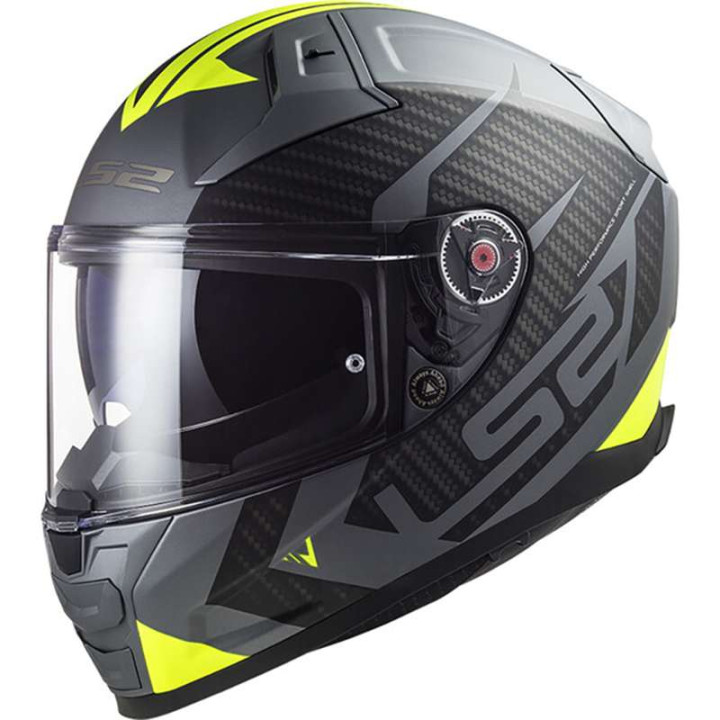 LS2 FF811 VECTOR II SPLITTER Titanium/Yellow motorcycle helmet 22.06