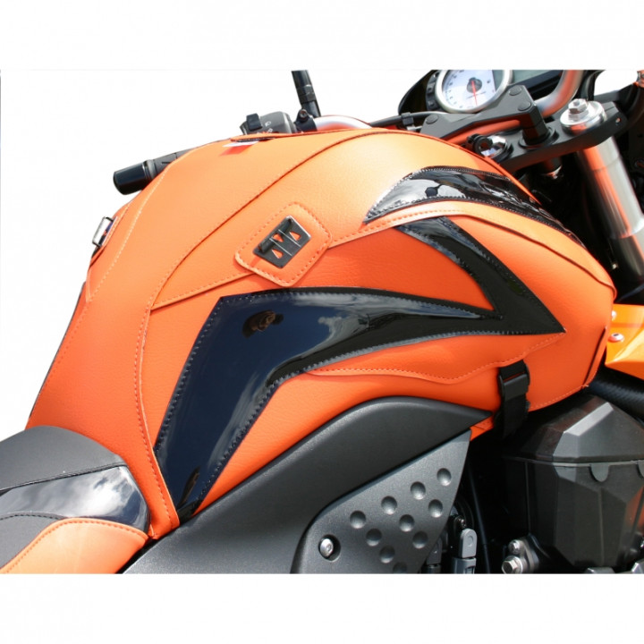 Bagster orange/deco gloss black tank mat (1545LD) Kawasaki Z750 (Bagster special series)
