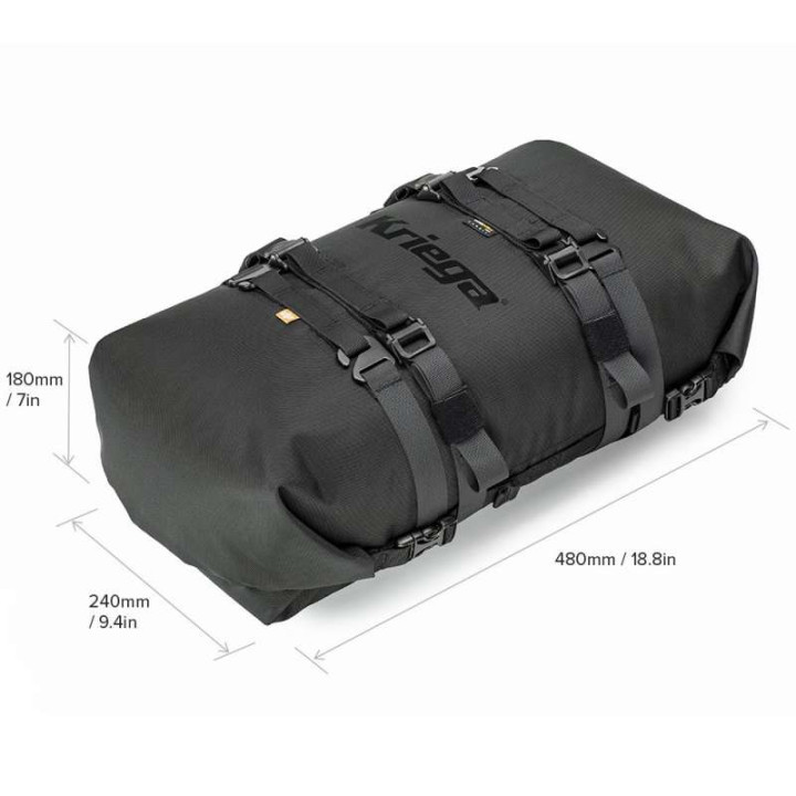 Sacoche de selle moto Kriega ROLLPACK 20 MULTICAM BLACK