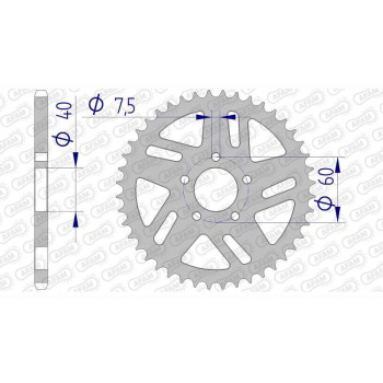 Couronne alu AFAM 44 dents pas 420 type 72104 KTM SX 50 LC PRO Senior Couronne alu AFAM 44 dents pas 420 type 72104 KTM SX 50 LC PRO Senior