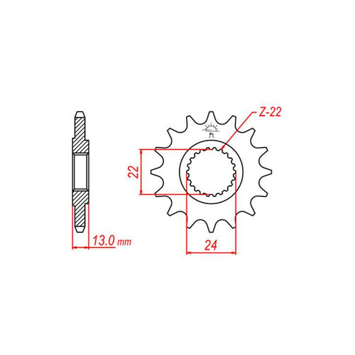 Pignon JT 16 teeth not 530 type 3411 Can-Am/Bombardier