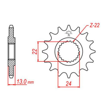 Pignon JT 16 dents pas 530 type 3411 Can-Am/Bombardier Pignon JT 16 dents pas 530 type 3411 Can-Am/Bombardier