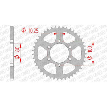Couronne acier AFAM 43 dents pas 520 type 92606 Laverda 750 Formula Couronne acier AFAM 43 dents pas 520 type 92606 Laverda 750 Formula