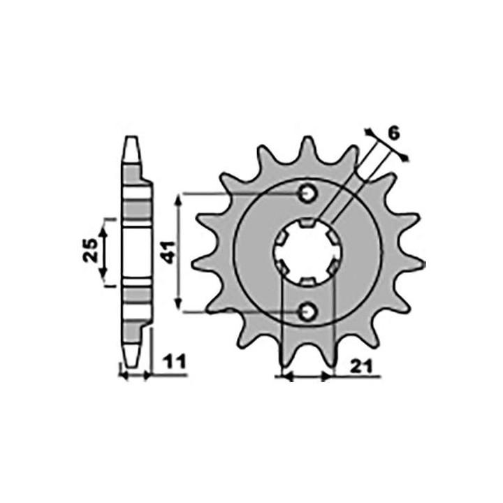 Pignon PBR 14 dents pas 520 type 283 VT250FD VTR 250