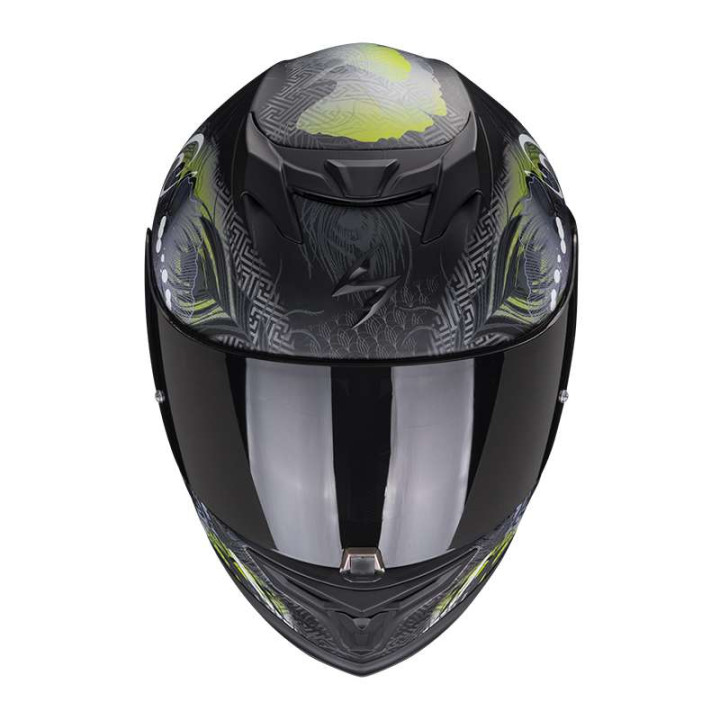 Casque Scorpion EXO-520 EVO AIR MELROSE NOIR MAT / JAUNE