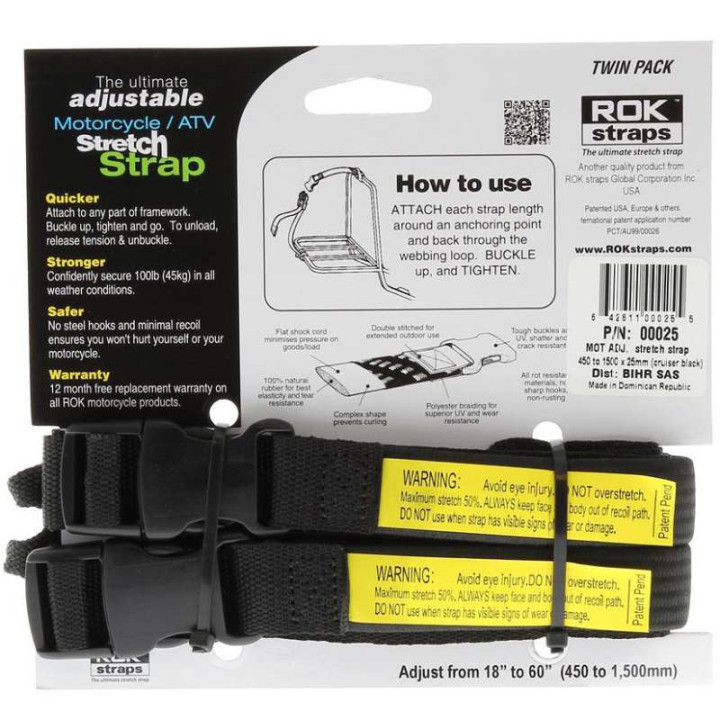ROK stretch black straps 25mm ROK stretch black straps 25mm