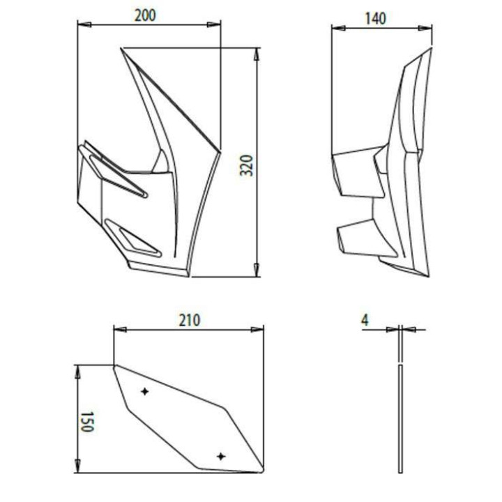 Ailerons latéraux Puig DOWNFORCE NAKED (20327) Kawasaki Z900 Ailerons latéraux Puig DOWNFORCE NAKED (20327) Kawasaki Z900