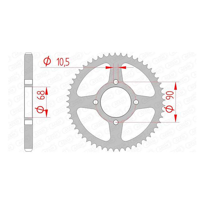 AFAM steel crown 53 teeth not 428 type 10205 Honda MTX 125 RW