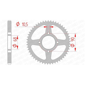Couronne acier AFAM 53 dents pas 428 type 10205 Honda MTX 125 RW Couronne acier AFAM 53 dents pas 428 type 10205 Honda MTX 125 RW