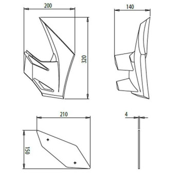 Ailerons latéraux Puig DOWNFORCE NAKED (20328) Kawasaki Z650