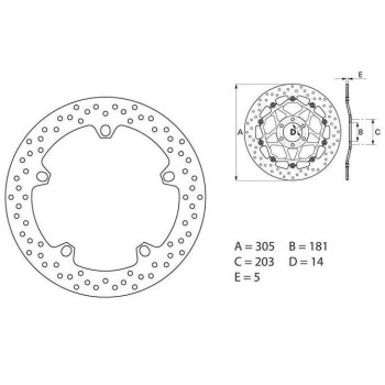 Disque de frein avant Brembo Série Oro 168B407D6 BMW R850R/GS R1100/1150GS R1200GS