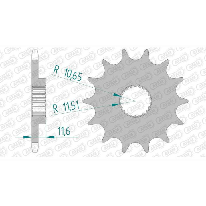 Pignon AFAM 14 dents pas 520 type 21307 Yamaha TT 250 R