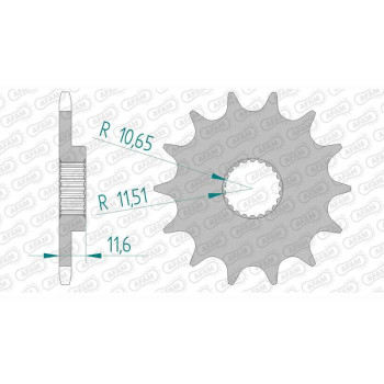 Pignon AFAM 14 dents pas 520 type 21307 Yamaha TT 250 R
