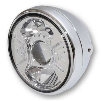 Phare moto leds 7 pouces HIGHSIDER RENO Type 2 Chrome Phare moto leds 7 pouces HIGHSIDER RENO Type 2 Chrome