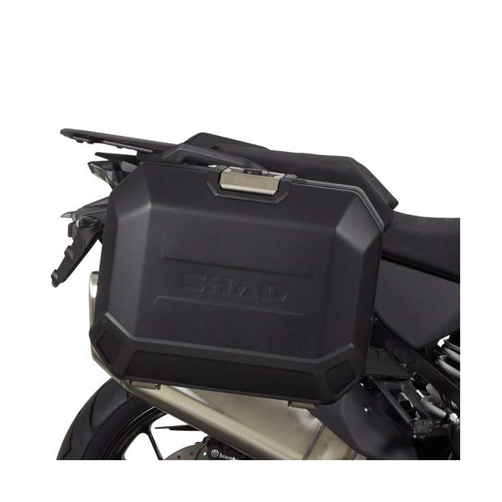 Shad TERRA TR36/TR47 BLACK aluminum suitcase kit + 4P brackets (K0DV114P) SUPER ADVENTURE 2021