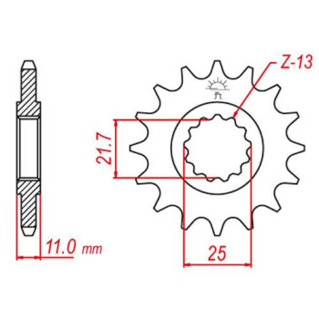 Pignon JT 17 dents pas 532 type 584