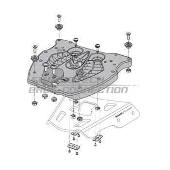 Plaque d'adaptation SW-Motech QUICK-LOCK pour Top case TraX Plaque d'adaptation SW-Motech QUICK-LOCK pour Top case TraX