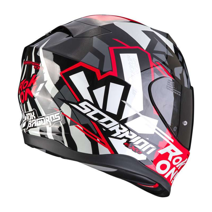 Casque Scorpion EXO-520 EVO AIR ROK BAGOROS NOIR / ROUGE