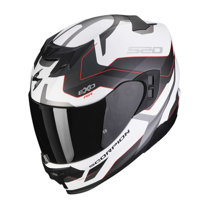 Casque Scorpion EXO-520 EVO AIR ELAN BLANC MAT / ARGENT / ROUGE