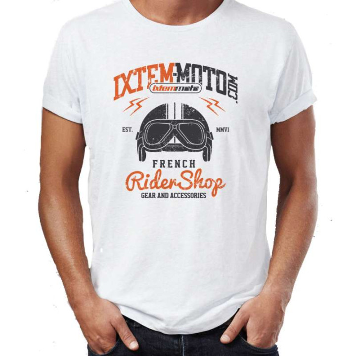 Tee-Shirt IXTEM MOTO French Rider Blanc