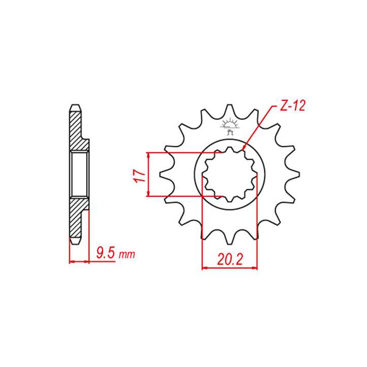 Pignon JT 14 dents pas 420 type 1906