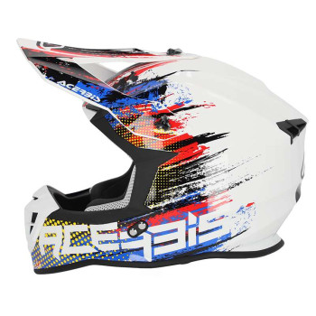 Casque moto cross Acerbis LINEAR 22.06 BLANC/BLEU/ROUGE
