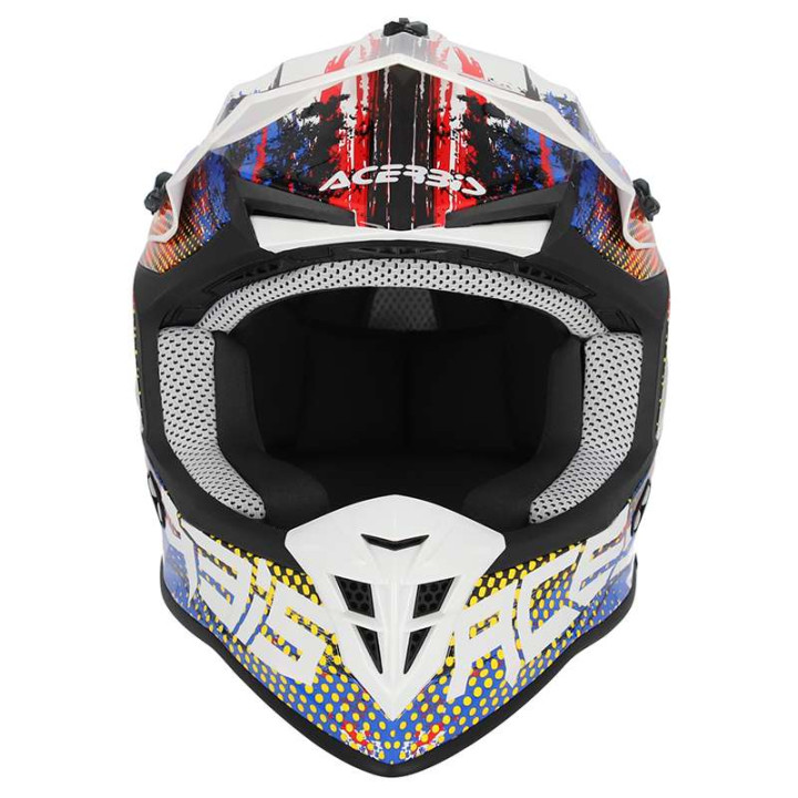 Casque moto cross Acerbis LINEAR 22.06 BLANC/BLEU/ROUGE