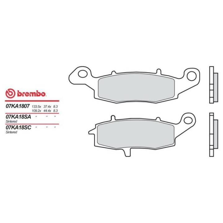Plaquettes de frein moto organique Brembo 07KA1807