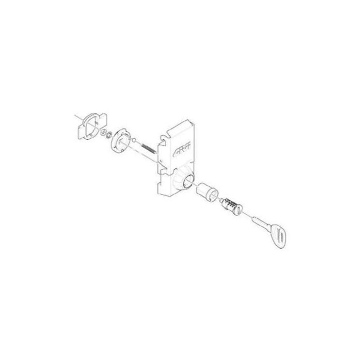 Serrure complète côté DROIT Givi Z4822DXMR pour valises TREKKER OUTBACK