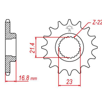 Pignon JT 16 dents pas 520 type 582