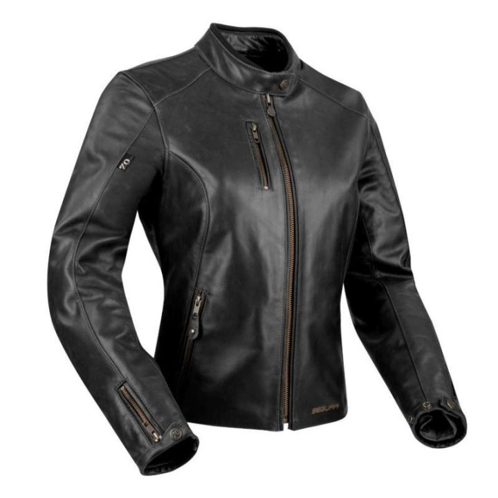 Blouson moto cuir femme Segura LADY LAXEY NOIR