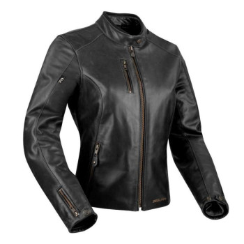 Blouson moto cuir femme Segura LADY LAXEY NOIR Blouson moto cuir femme Segura LADY LAXEY NOIR