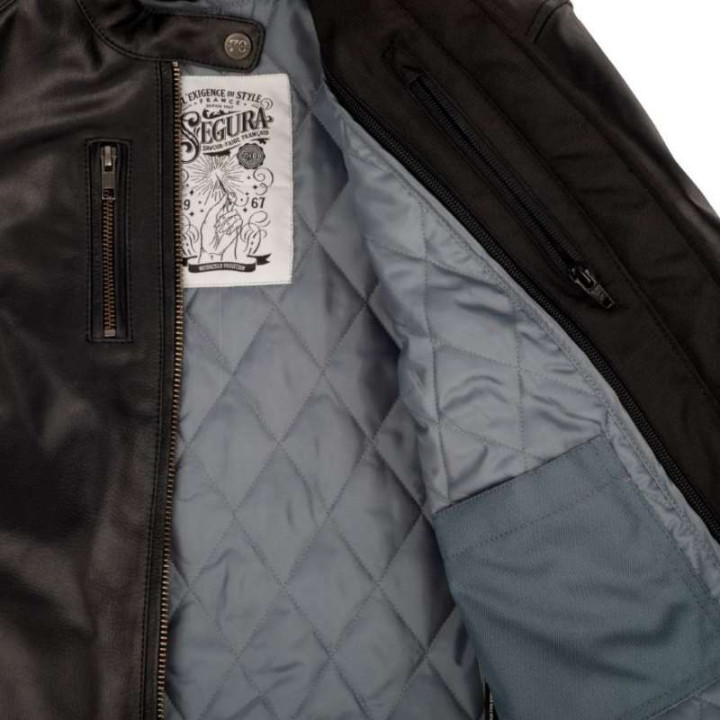 Blouson moto cuir femme Segura LADY LAXEY NOIR