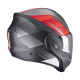 Casque moto modulable Scorpion EXO-TECH EVO CARBON GENUS NOIR MAT / ROUGE 