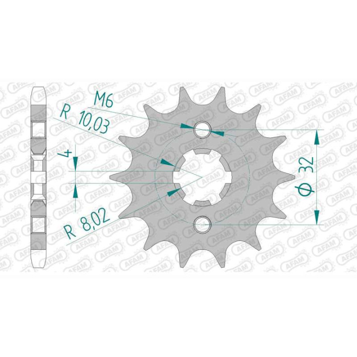 Pignon AFAM 15 dents pas 428 type 21208 HM-Honda CRE F 125 RR