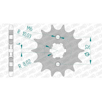 Pignon AFAM 15 dents pas 428 type 21208 HM-Honda CRE F 125 RR