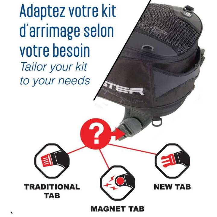 Fixation traditionnelle XAC210FR pour sac et sacoche Bagster