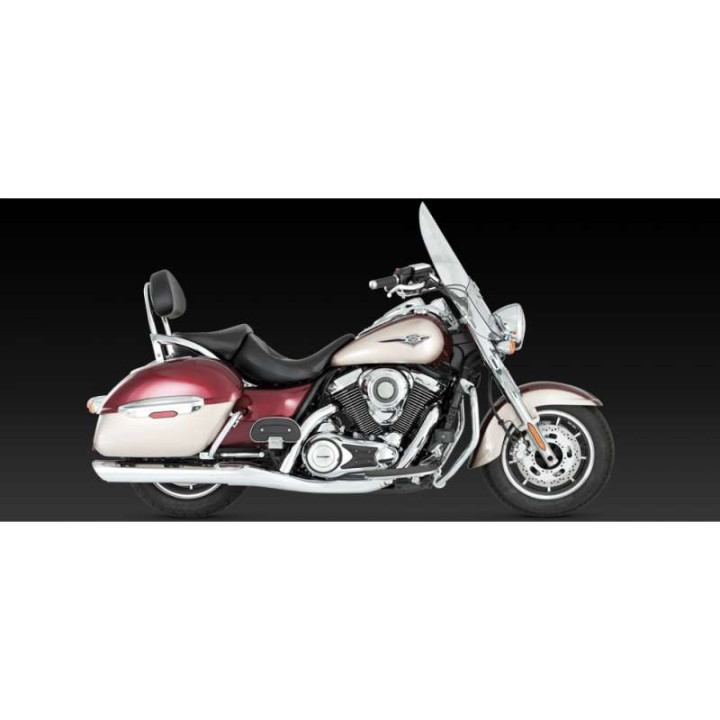 Silencieux Vance & Hines TWIN SLASH chromé (18371) Kawasaki VN1700 NOMAD/VAQUERO/VOYAGER