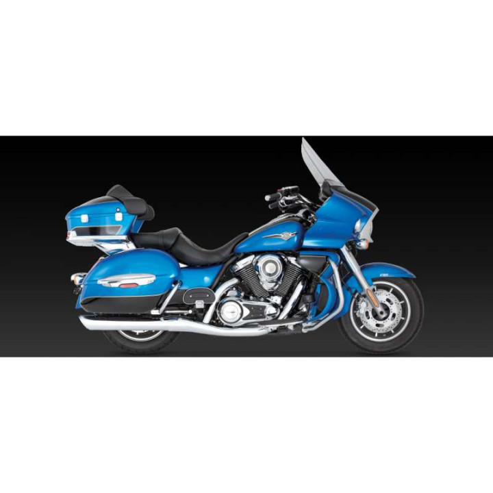 Silencieux Vance & Hines TWIN SLASH chromé (18371) Kawasaki VN1700 NOMAD/VAQUERO/VOYAGER