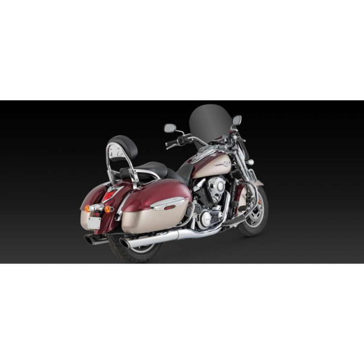 Silencieux Vance & Hines TWIN SLASH chromé (18371) Kawasaki VN1700 NOMAD/VAQUERO/VOYAGER