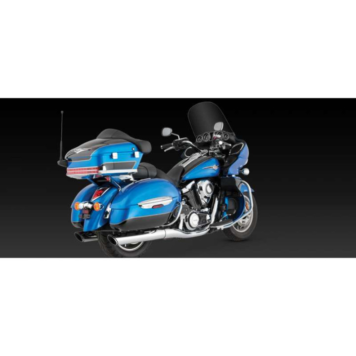 Silencieux Vance & Hines TWIN SLASH chromé (18371) Kawasaki VN1700 NOMAD/VAQUERO/VOYAGER