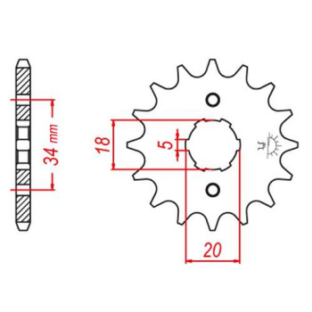 Pignon JT 15 dents pas 428 type 264