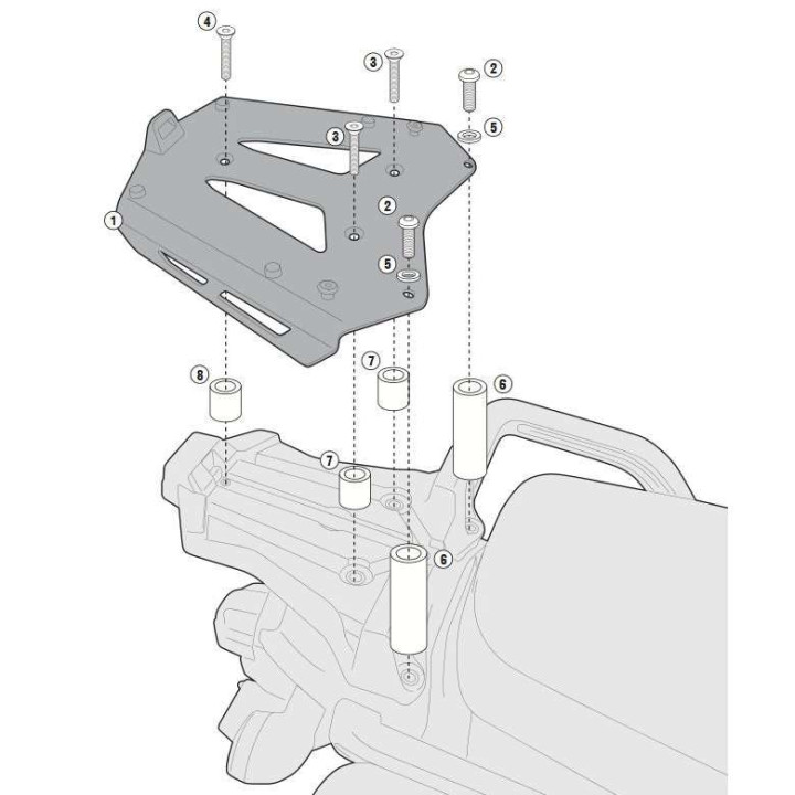 Support alu Top Case Givi MONOKEY (SRA2101) Yamaha SUPER TÉNÉRÉ