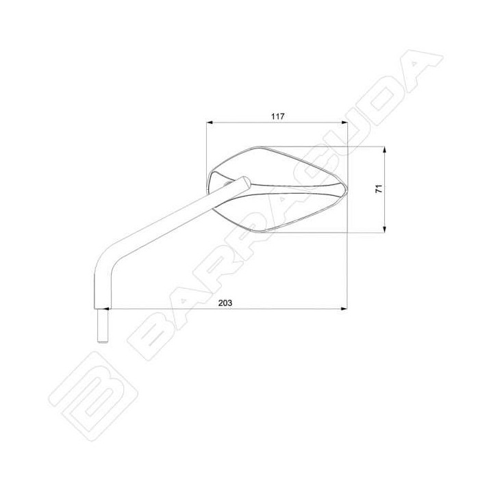 Barracuda A-VERSION motorcycle mirrors Black
