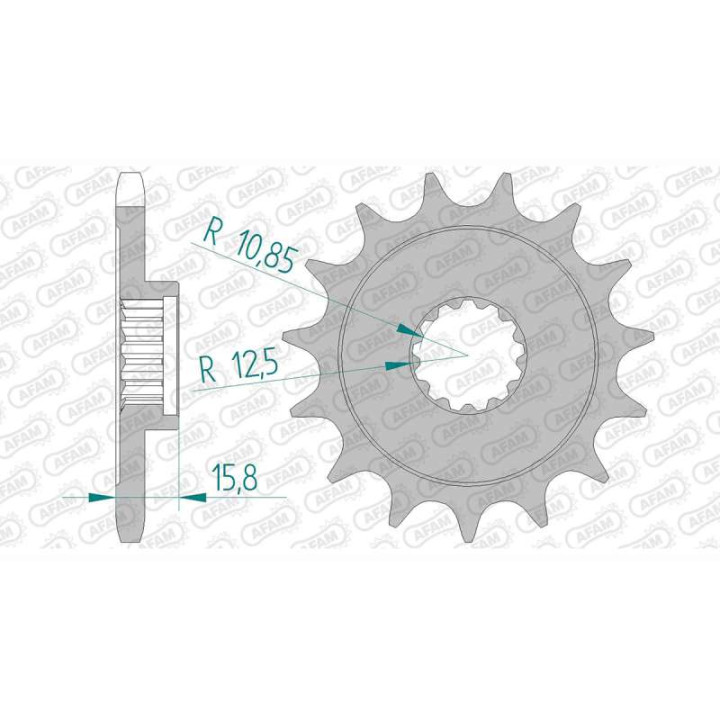 Pignon AFAM 14 dents pas 525 type 24508 Kawasaki ZX 6 R