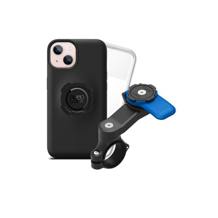 Pack Quad Lock Handlebar Mount + iPhone 13 Mini Case + Rain Cover