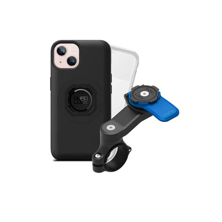 Pack Quad Lock Handlebar Mount + coque MAG iPhone 13 Mini + protection pluie