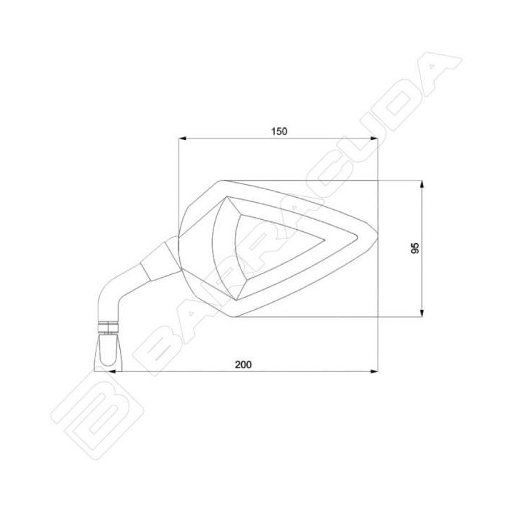 Barracuda D-VERSION RACE approved motorcycle mirrors
