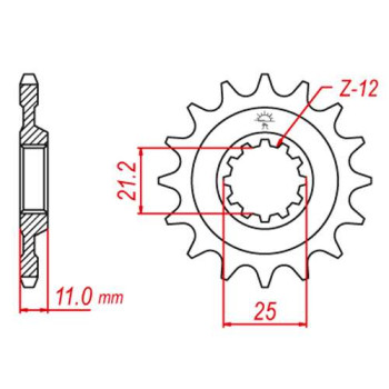 Pignon JT 17 dents pas 520 type 824