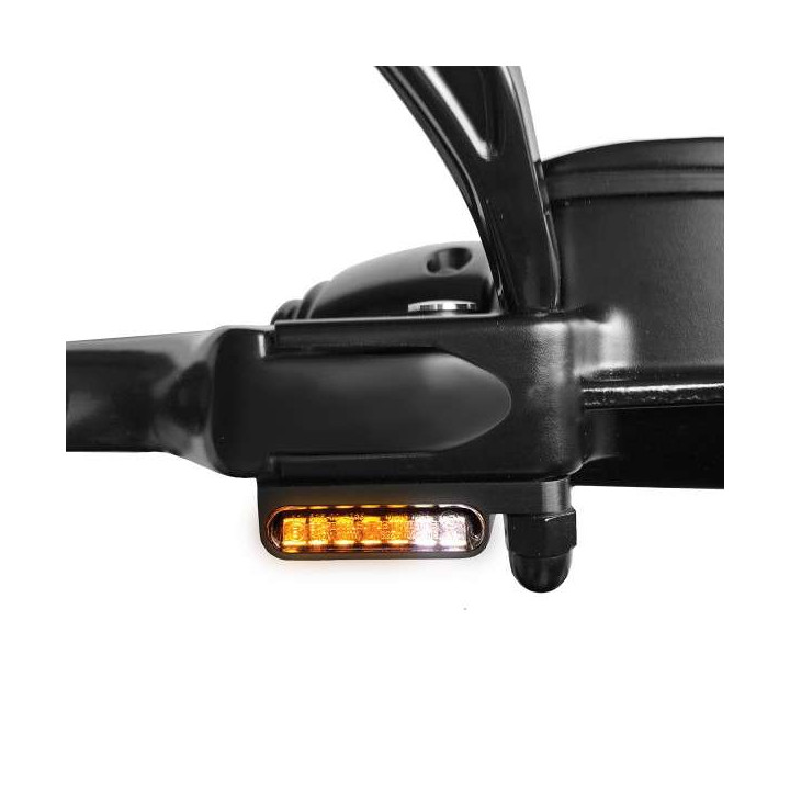 Clignotants moto + feu de position LED Noir Heinz Bikes fixation guidon pour HD SOFTAIL